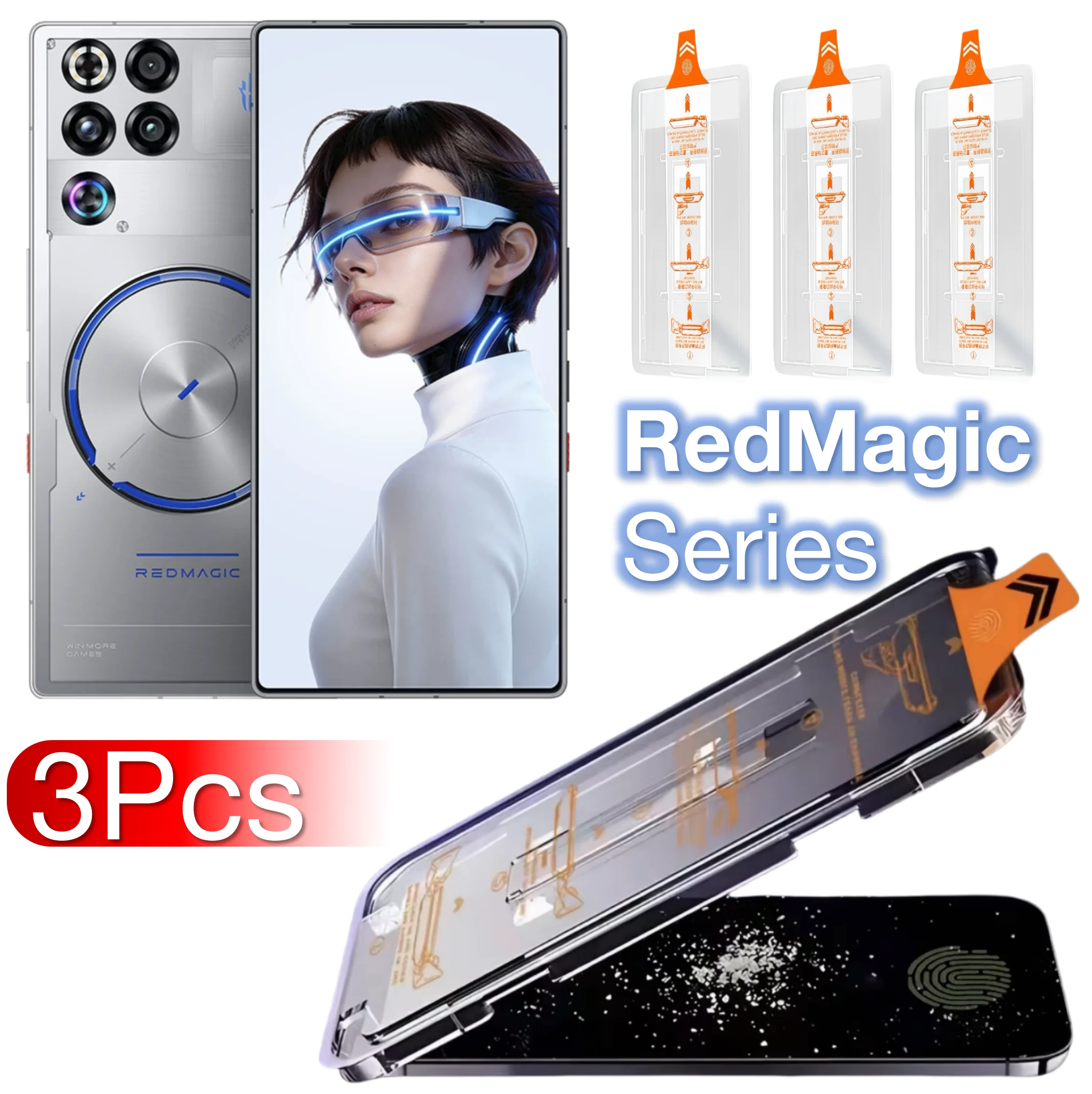 3-Pack Ultra Clear Tempered Glass Screen Protectors - No Dust, Ultrasonic Compatible
