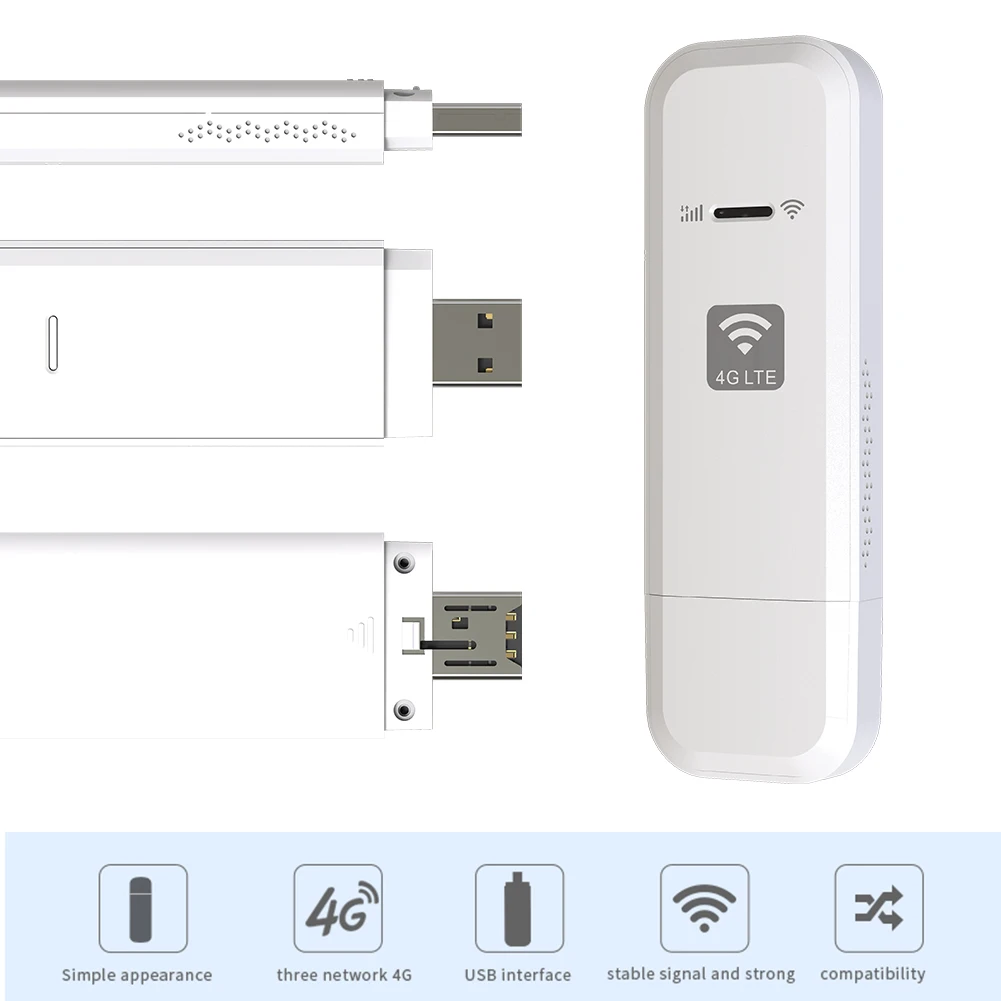 4G LTE Wireless USB Dongle Mobile Broadband 150Mbps Modem Stick WiFi ...