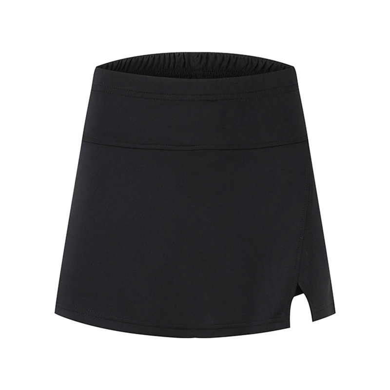 Girls Black Tennis Skirt Pants With Pocket High Elasticity Hip Lifting Skirt Pants Sports Yoga Tennis Short