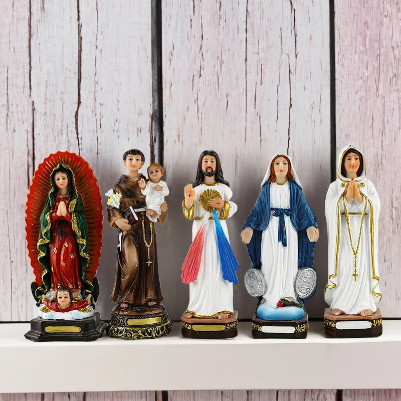 

8cm Jesus Christmas Set Holiday Outrageous Desktop Resin Status Religious Sculpture Ornament Desktop Status Home Office Decor
