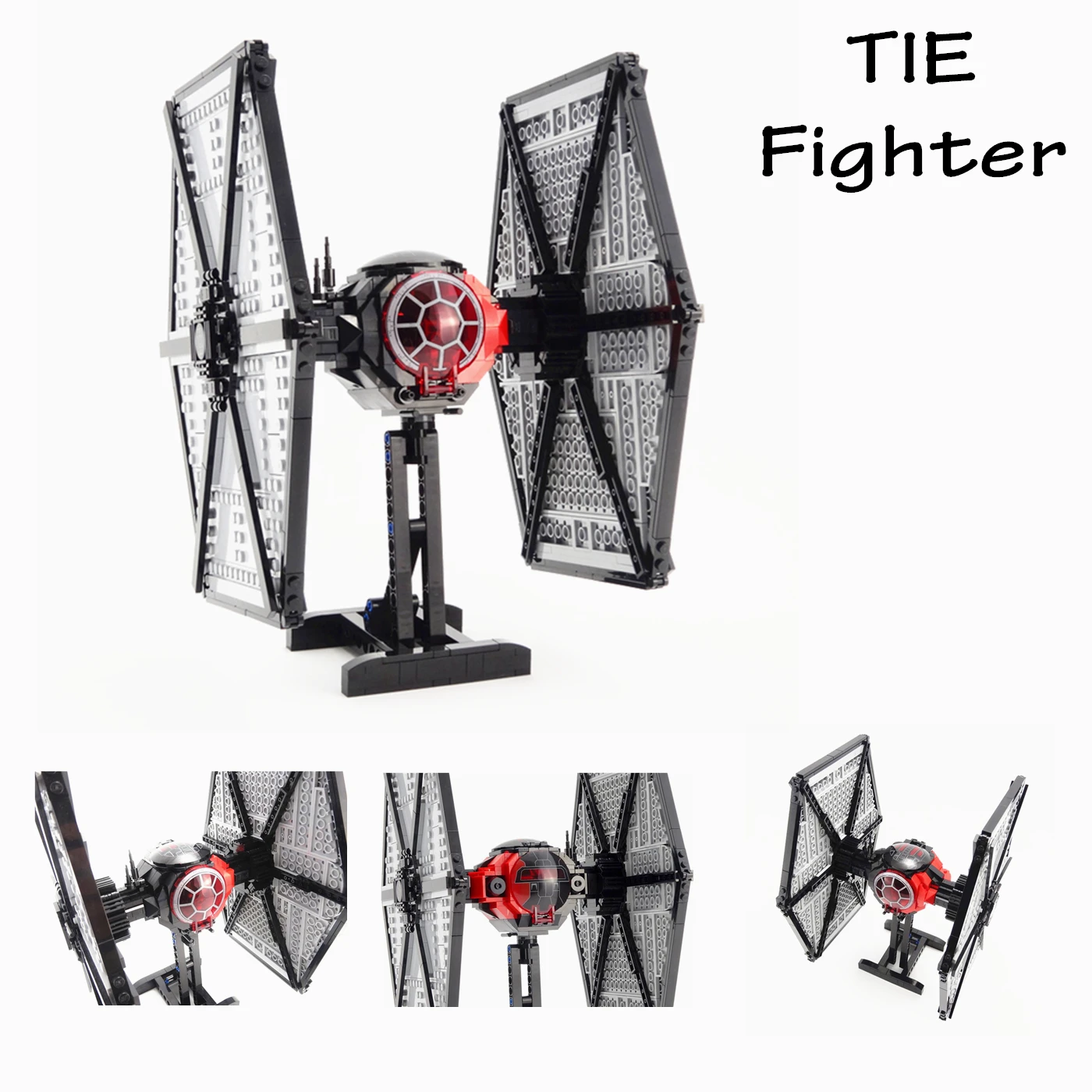 

Rainbow Pig MOC Space Wars 20047 TIE Fighter Weapon Spaceship Fighter Assembly Bricks Building Blocks Collection Kid Toys Gift