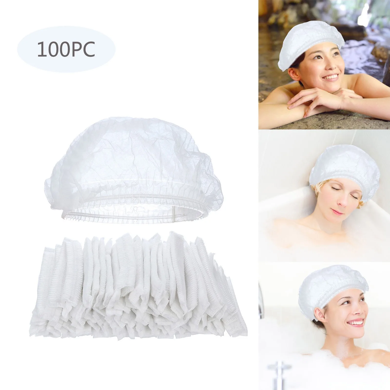 Bonnet de douche plastique avec élastique