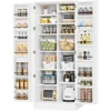 Pantry Cabinet,Tall White Kitchen Storage Cabinet with 2 Doors and Adjustable Shelves, 59" H Food Storage Freestanding Cupboard 1