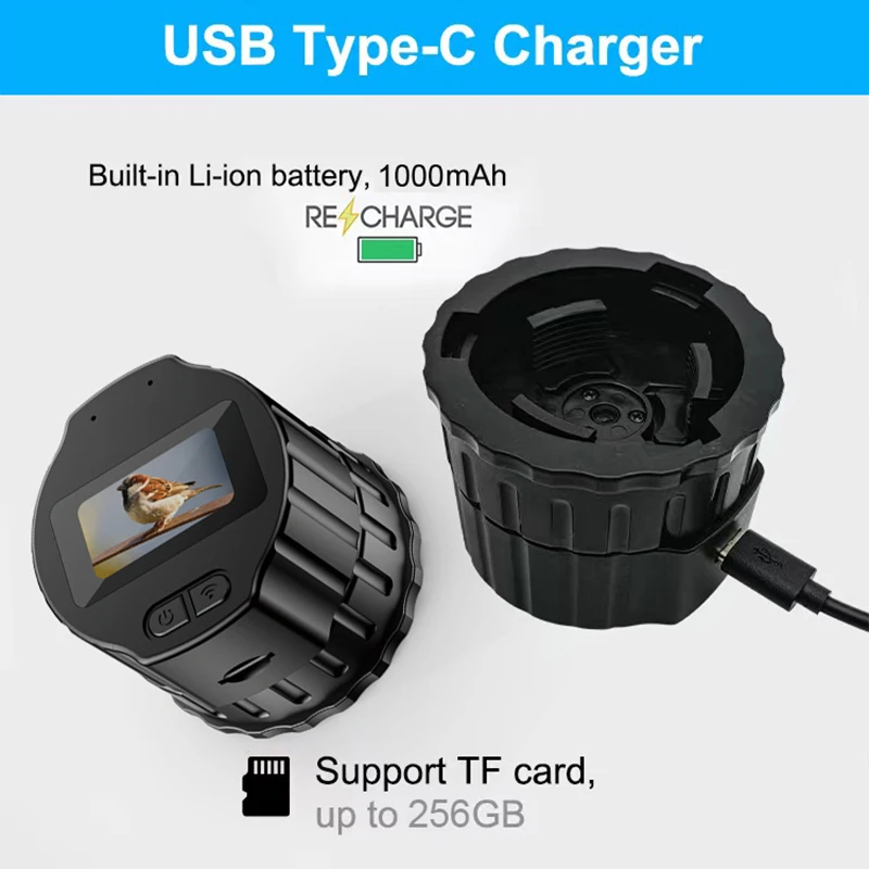 1920X1080 WiFi 전자식 아이피스 카메라 1.5인치 휴대용 레코더 망원경 APP 연결 기능이 있는 쌍안경 고화질 화면