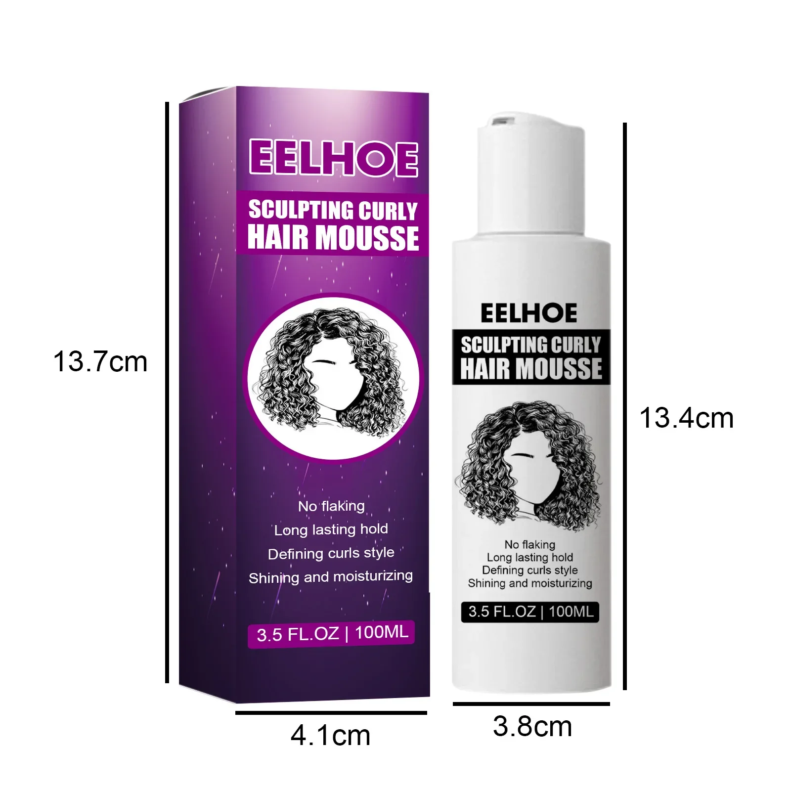 Description Picture 5 of itemSdotter 100ml Curly Elastin Mousse Nature Volume Styling Moisturizing Fluffy Repairing Styling Elastin Gel Cream Curly Wavy Hair