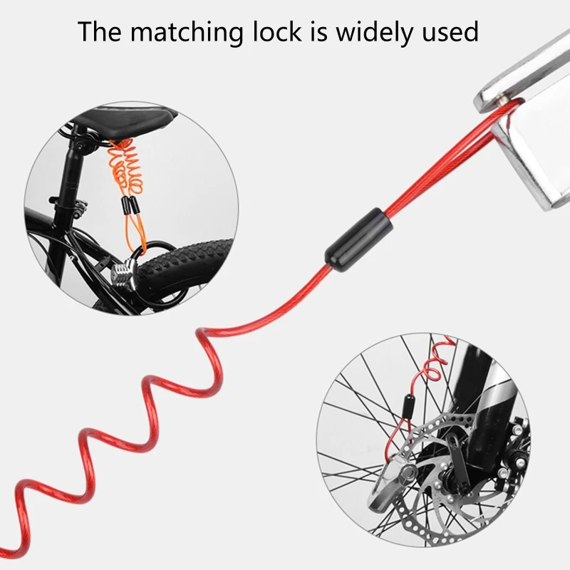 

Safety Motorcycle Bike Anti-theft Wheel Disc Brake Lock Padlock Waterproof Loud for Road Cycling Rotor with Steel Wire GTWS