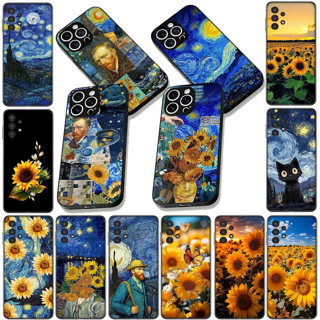 Sunflower Van Gogh Starry Night Sky Artistic Phone Cover