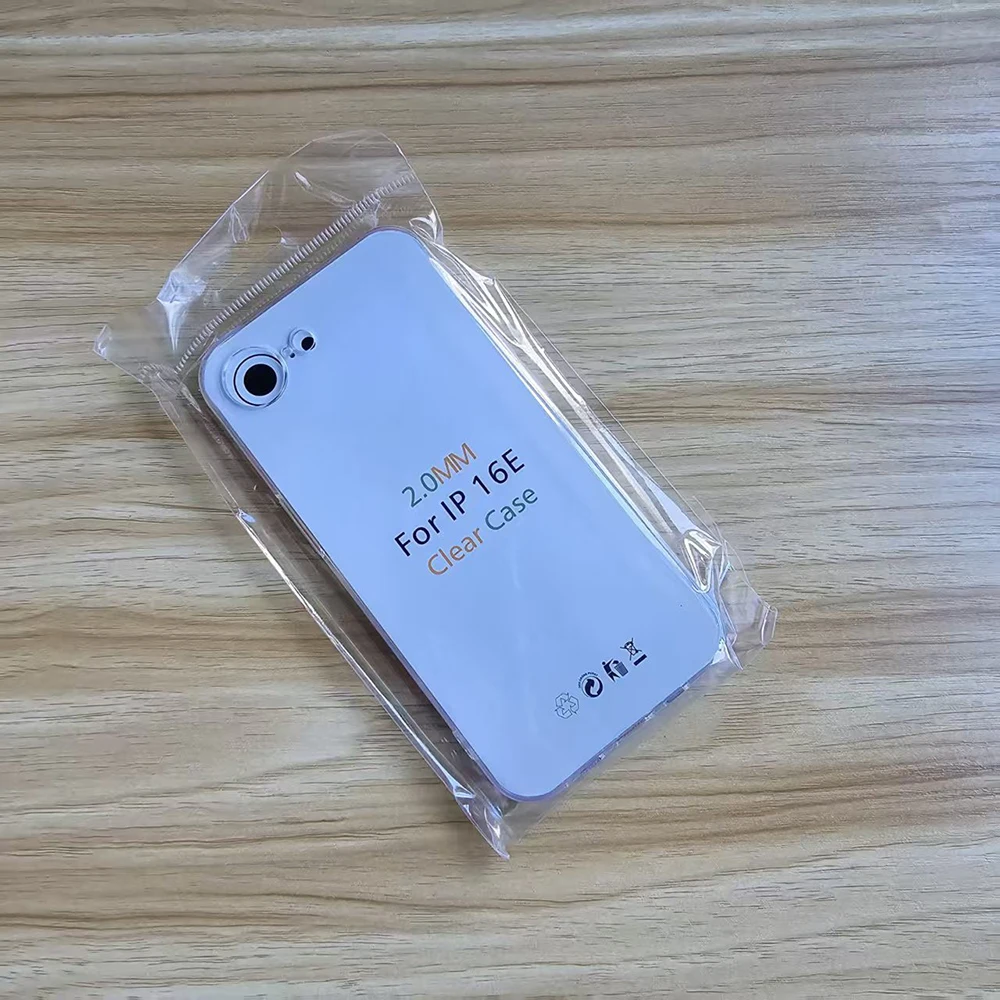 2.0 mm Clear Case for iphone 16E Soft TPU Case for iphone 16E Cover Transparent Phone Case