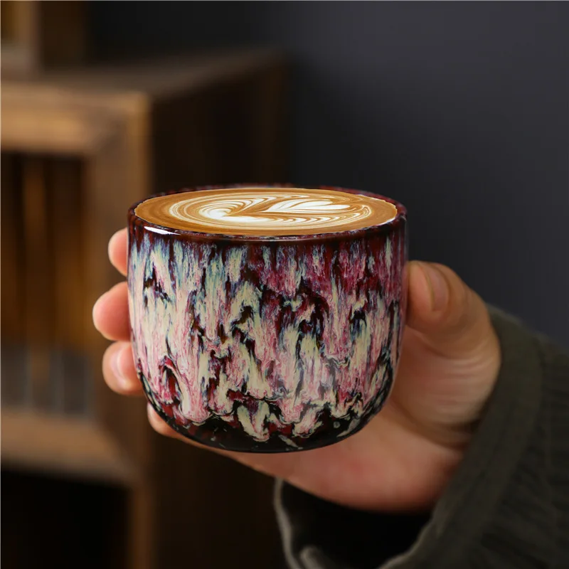 Kung Fu Cup Concentrated Coffee Cup Retro Tea Bowl Rough Pottery Creative Kiln Ceramic