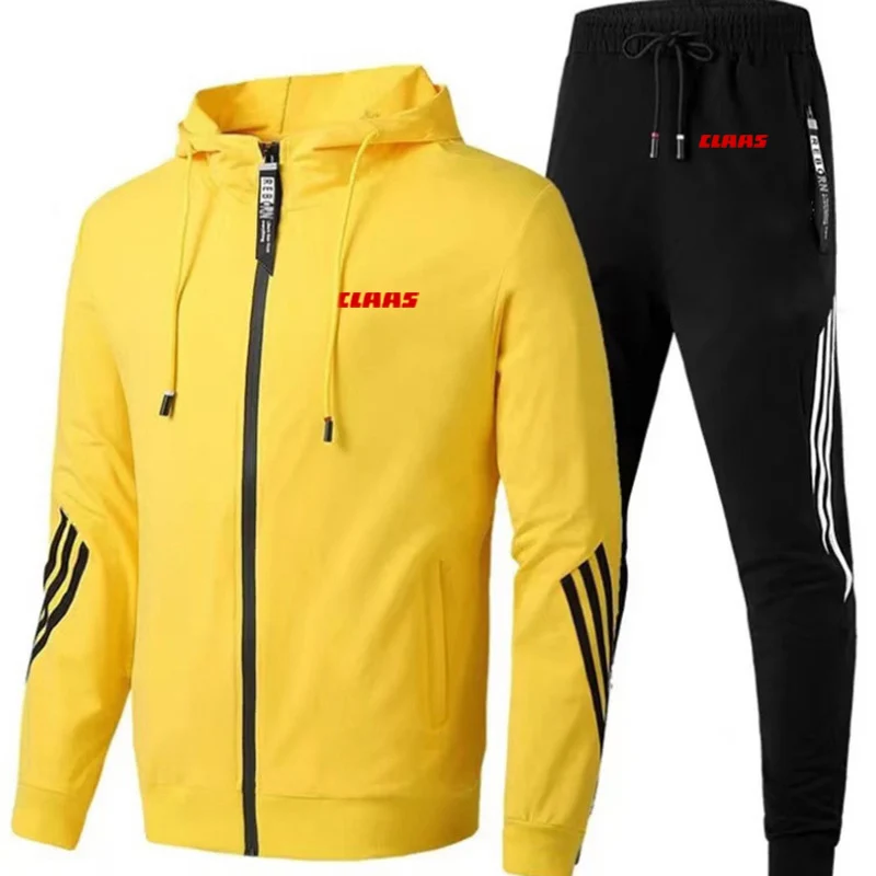 2023 new men's spring and autumn CLAAS printed hoodie high-quality striped sweatpants comfortable cotton Harajuku casual pants s