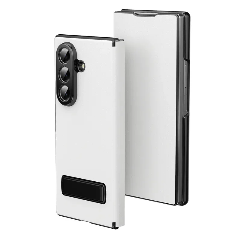 Leather Magnetic Flip Phone Case with Kickstand Holder - Elegant Book Cover Design