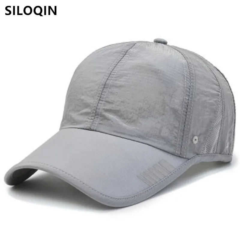 

SILOQIN Summer Sun Protection Men Women Breathable Baseball Caps Casual Sports Cap Adjustable Size Anti-UV Travel Fishing Hats