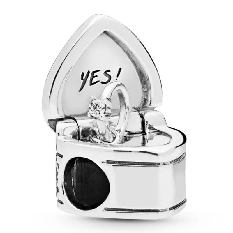 Authentic 925 Sterling Silver Love Heart Our Promise With Glittering