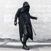 ARENS Men's Tide Spring Autumn Darkwear Warrior Large Size Windbreaker Gothic Style Long Coat Punk Cloak Hooded Wizard 1