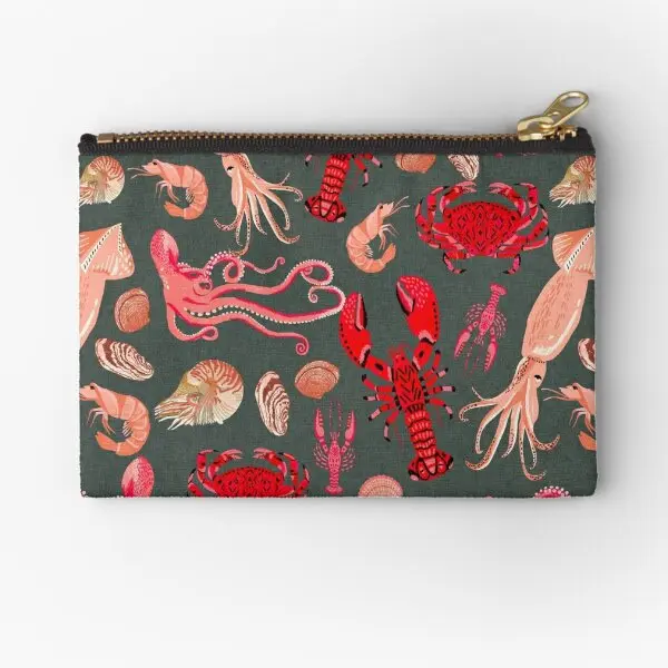 

Crustaceans Sea Life Ocean Nature Il Zipper Pouches Storage Pocket Socks Coin Men Women Money Panties Packaging Key Small Bag