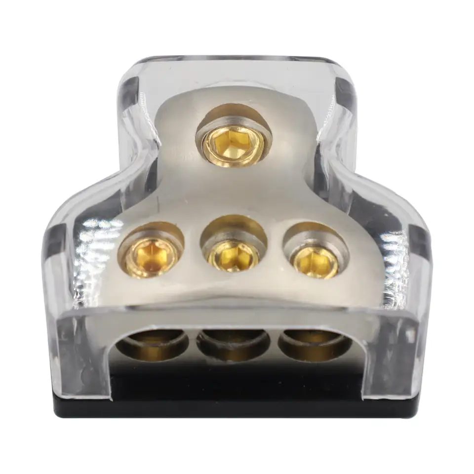 RKURCK 3-Way Power Distribution Block - 0/2/4 AWG Input, 4/8 AWG Outputs, For Car Audio Amplifier Systems - View #9