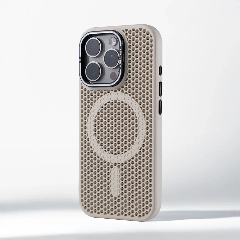 Invisible Lens Holder Honeycomb Cooling Case with Magnetic Wireless Charging Armor Cover