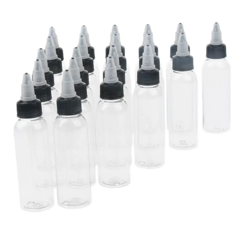 20 Pcs Empty Plastic Squeeze Bottles with Twist Cap for Ink liquid Painting Glue, Painting, Leak proof