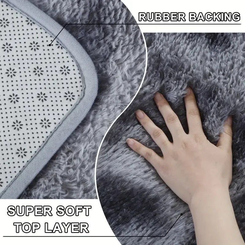 Cute Fluffy Rug - Ultra Grip Backing | Soft Shaggy Carpet for Living Room & Bedroom