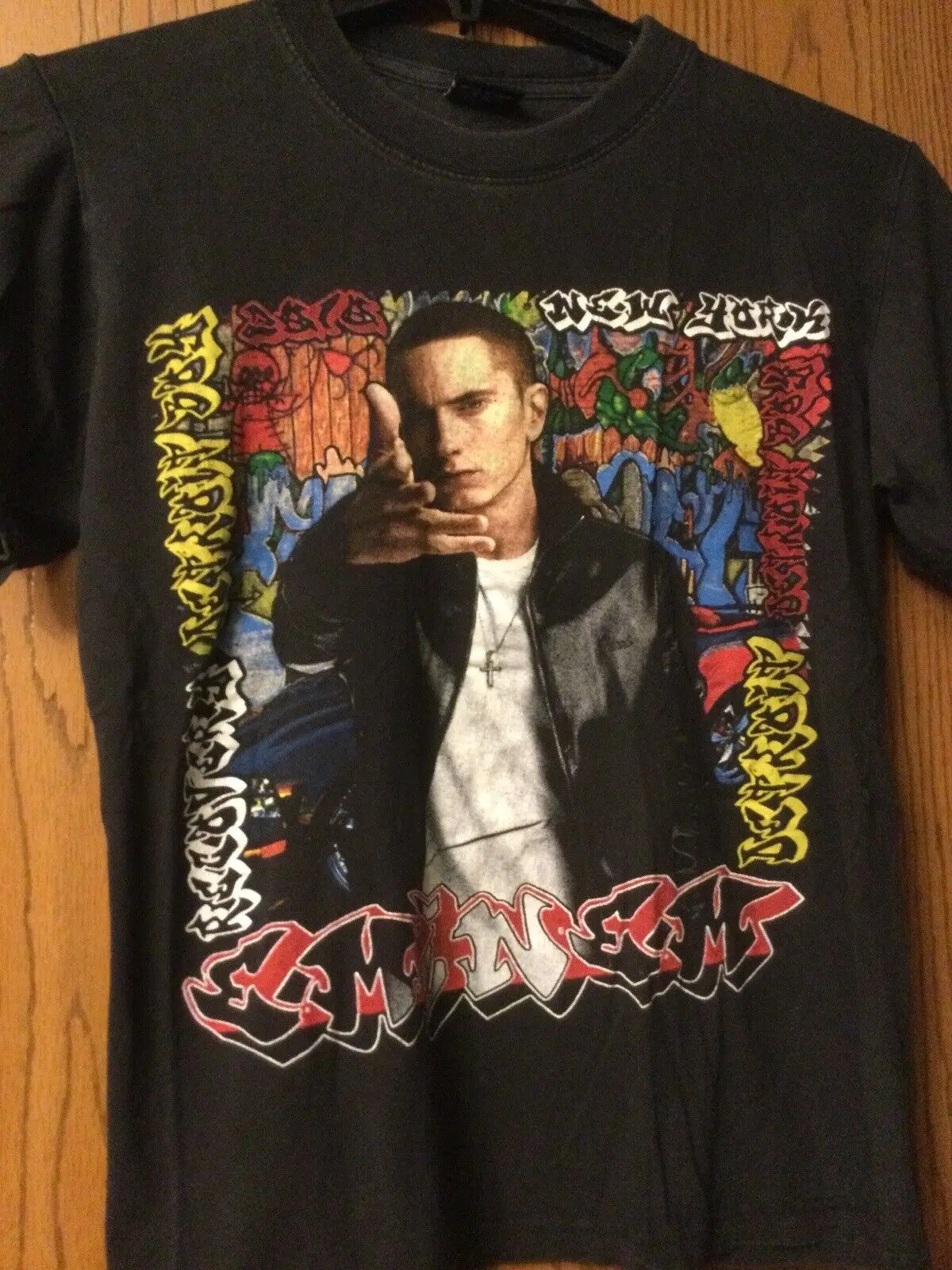 Eminem Tour "Recovery" Con Camicia Nera Jay Z 2010 M Maniche Lunghe Skyland