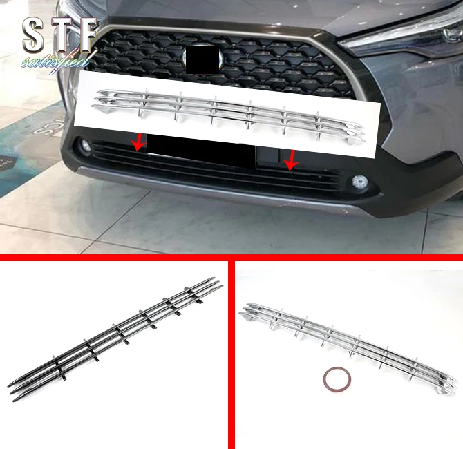 

ABS Front Bumper Grille Trim For Toyota Corolla Cross (XG10) 2020 2021 Car Accessories Stickers