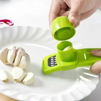 1 Pcs Mini Garlic Grinder Garlic Press Kitchen Ginger Garlic Mash Cutter Manual Garlic Mashing Green Kitchen Gadgets Accessories 1