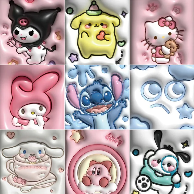 Adesivi Kawaii My Melody E Hello Kitty - Set Da 5 Fogli Decorativi Per Bambini - Foto 3