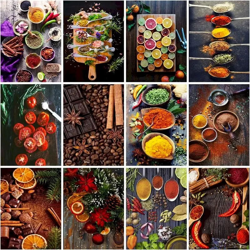 

CHENISTORY Painting By Number Spicy Scenery DIY Pictures By Numbers Kits Drawing On Canvas Hand Painted Paintings Home Decor