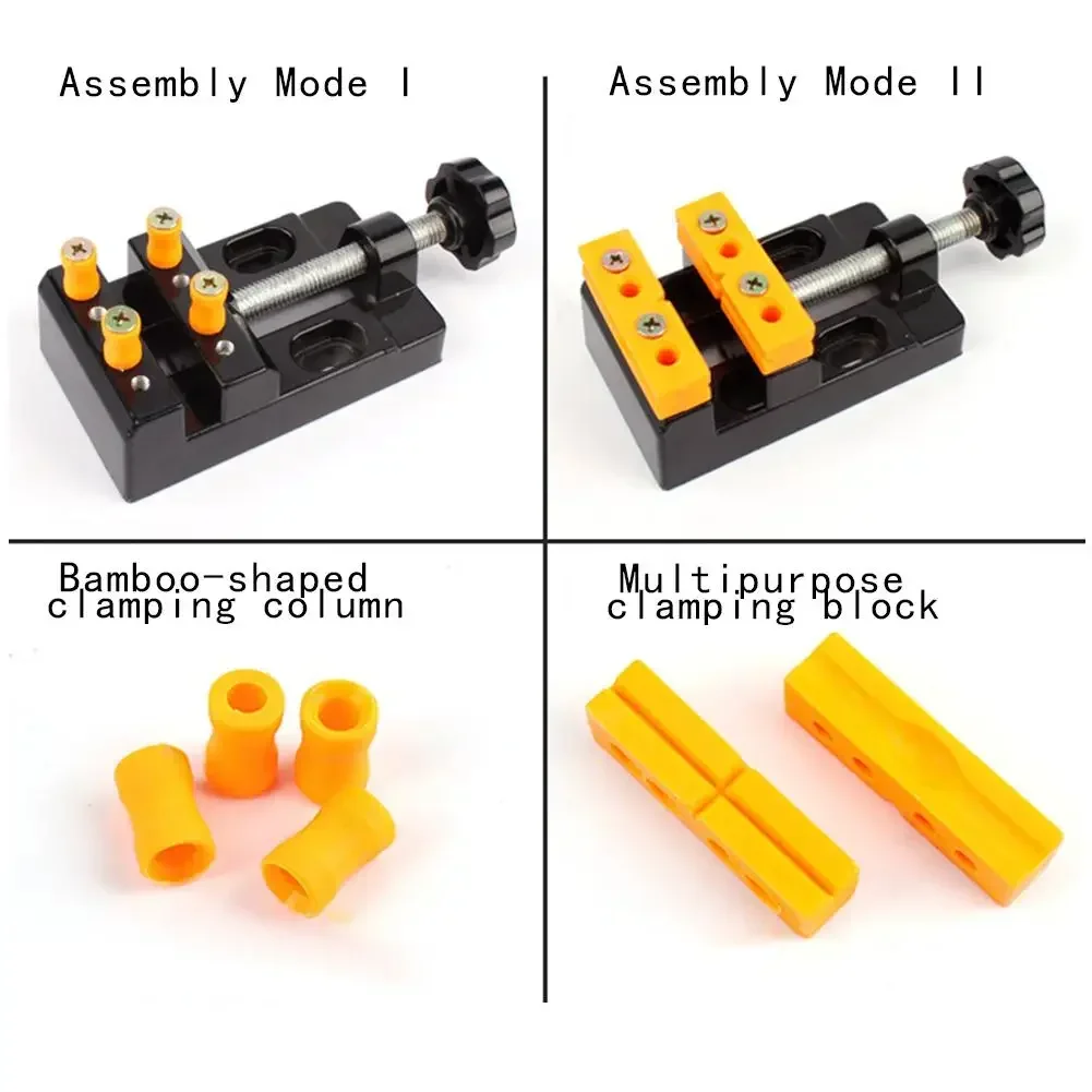 57mm Mini Bench Vise Clamp 360&deg; Rotating Jaw Precision Tool for Woodworking Drill Press Carving & DIY Projects