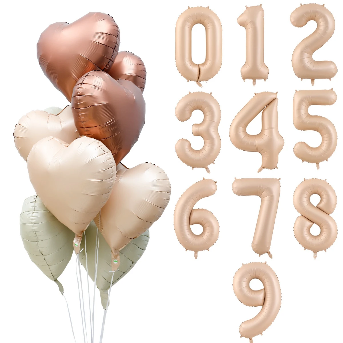 

32Inch Cream Color Number Balloons 1-9 Large Digital Foil Helium Balloon 1st 2nd Birthday Party Decoration Wedding Kids Adult