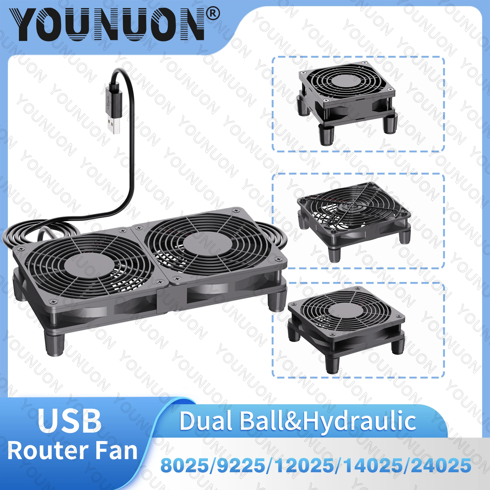 Cooling Fan Fan Guard 5V USB Router Fan TV Box Cooler 80mm 92mm 120mm 240mm PC DIY Cooler W/Screws Protective net Silent Desktop Fan