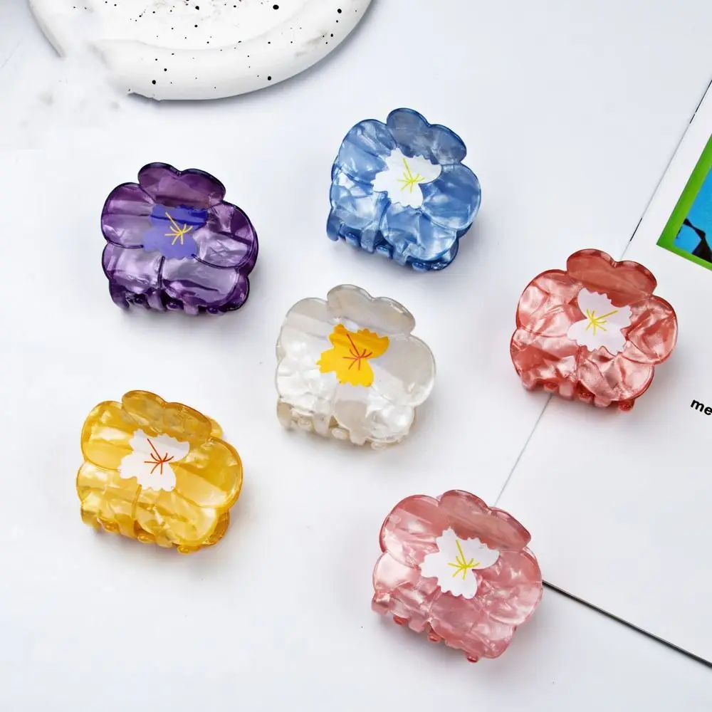

Заколка для волос Sakura из ацетатной ткани, в форме цветка, креативная Геометрическая заколка для волос в виде цветка акульи, в стиле пэчворк