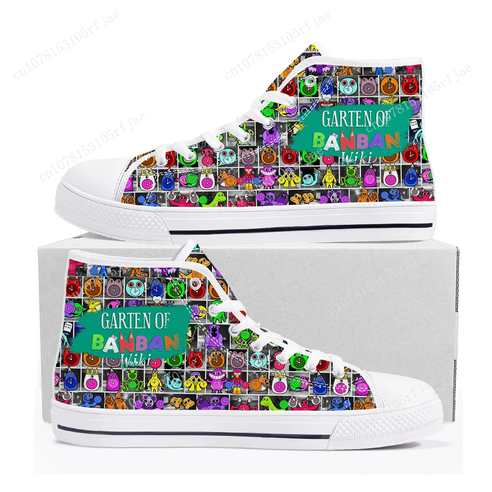 

Garten of Banban High Top Sneakers Hot Cartoon Game Mens Womens Teenager High Quality Canvas Shoes Casual Tailor Made Sneaker