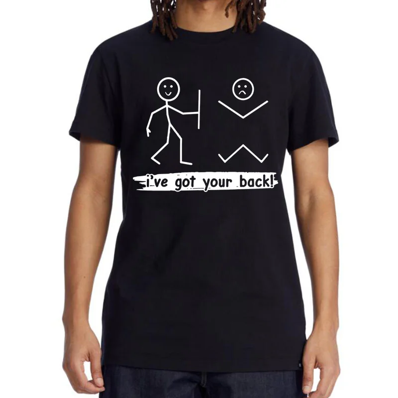

XIN YI Men's T-shirt High Quality100% Cotton Funny Ive Got Your Back Printed Loose in Summer Casual T-shirt for Men Top Male Tee