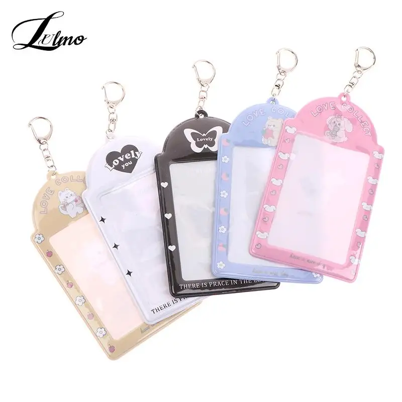 

Cartoon Photocard Holder Keychain Kpop Idol Photo Sleeve ID Card Cover Student Bag Pendant Bus Card Sleeve School Stationery