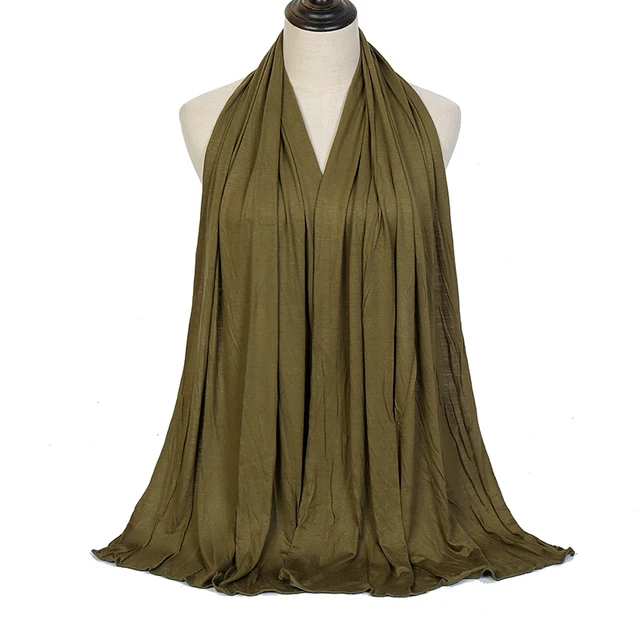 Écharpe Hijab en Jersey de coton Modal de qualité supérieure, châle musulman Long, Turban doux uni, bandeau pour femmes, bandeau africain 170x60cm