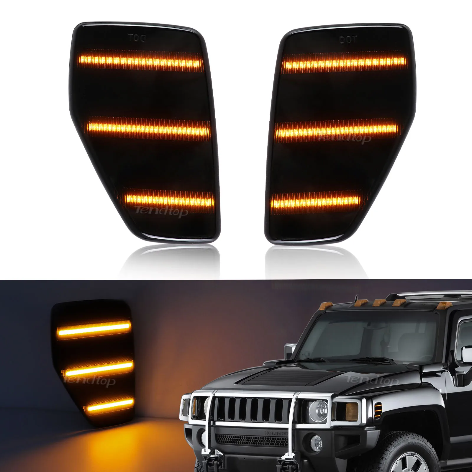 LED Side Marker Lights for 2006 2010 Hummer H3 2009 2010 H3T SVT SUT