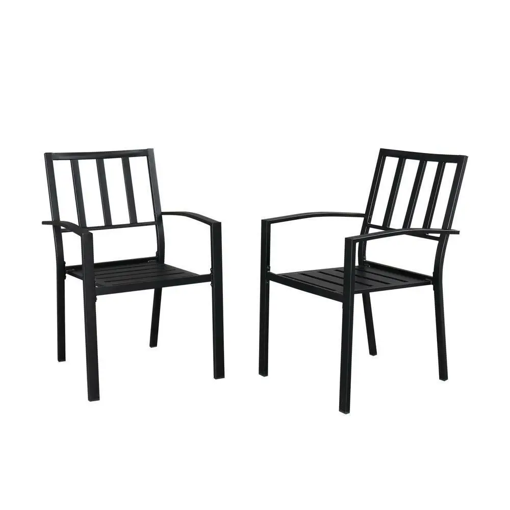 Set of 2 Patio Furniture Metal Chair Bistro Deck Outdoor Dining Chairs Stackable outdoor chair  recliner chair