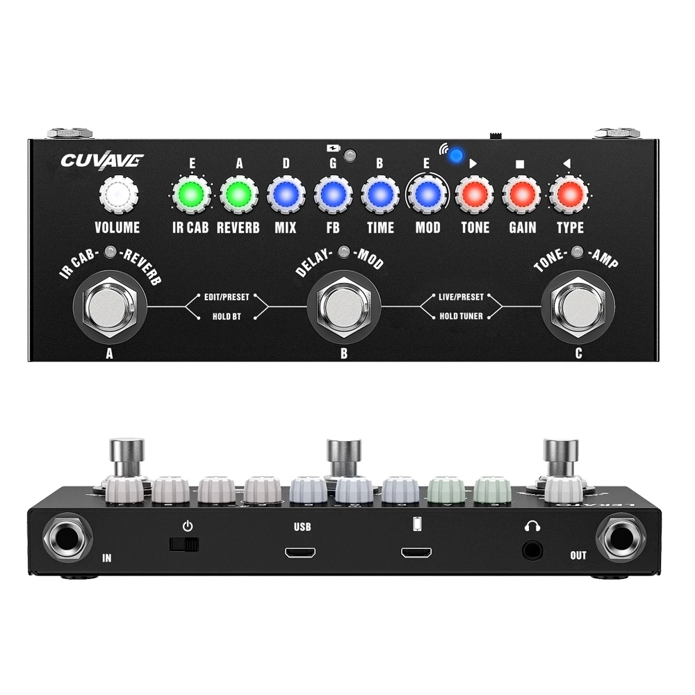 Cuvave Multi Effects Pedal Delay Chorus Phaser Reverb Effect Pedal CUBE