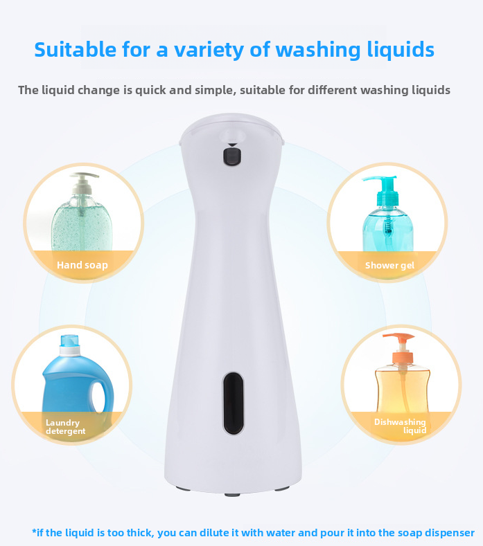 Touchless Soap Dispenser Auto-Sensing Technology White ABS Waterproof Design – Smart Bathroom Essential Hygienic Hand Washing
