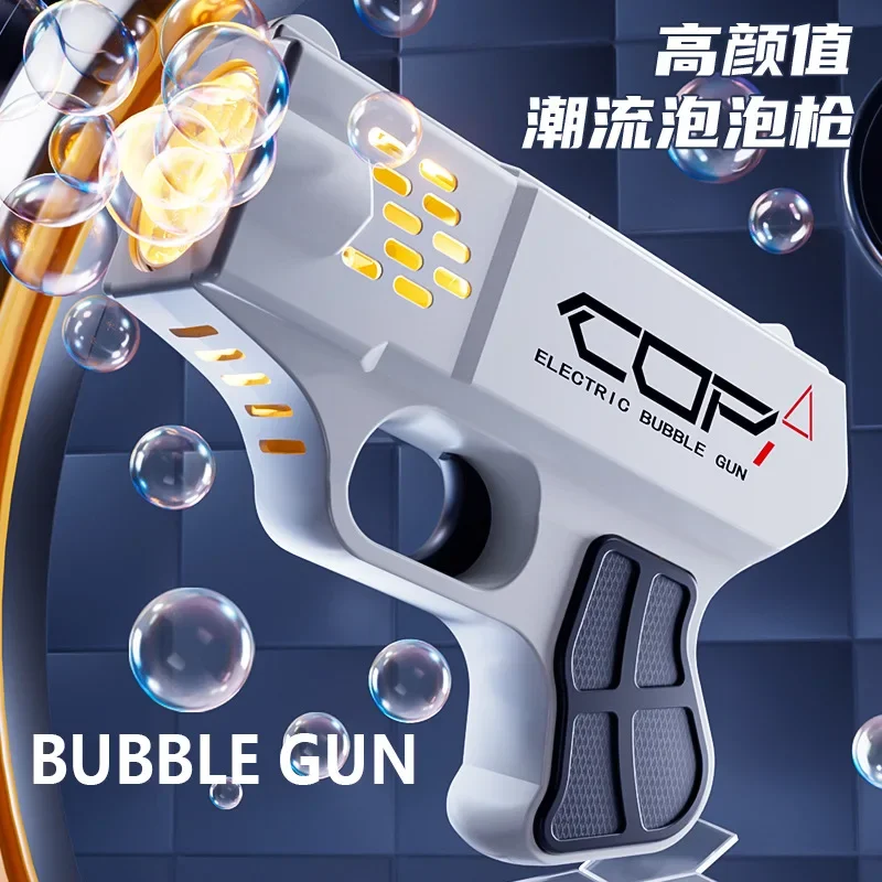 New bubble machine pistol toy usb rechargeable hand-held automatic children hand-held bubble machine. 2