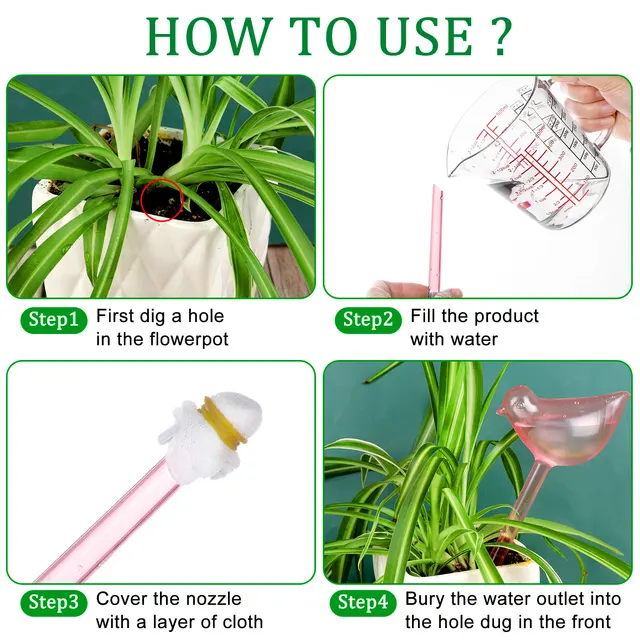 Nagy Növények Ön Öntözésgömbök Madár Alakú Kerti Öntözők Pvc Utazási Csepegtető Öntözőkészülék Lusta Automatikus Vízző - Image 5