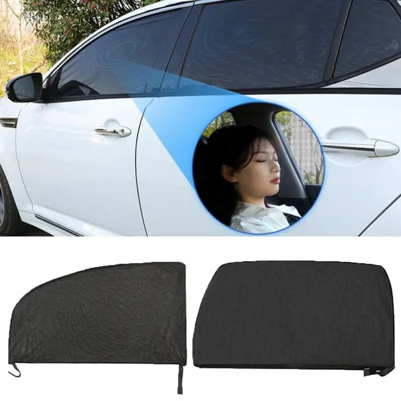 

Car Window Screen 2Pcs Car Shades Breathable Car Window Mesh For Side Window Protection Outdoor Car Camping Accessories
