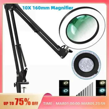 납땜 다리미 수리용 LED 돋보기, 테이블 램프, 스킨 케어 뷰티용, 72LED, 8X, 10X, 3 가지 색상, USB 조명 돋보기
