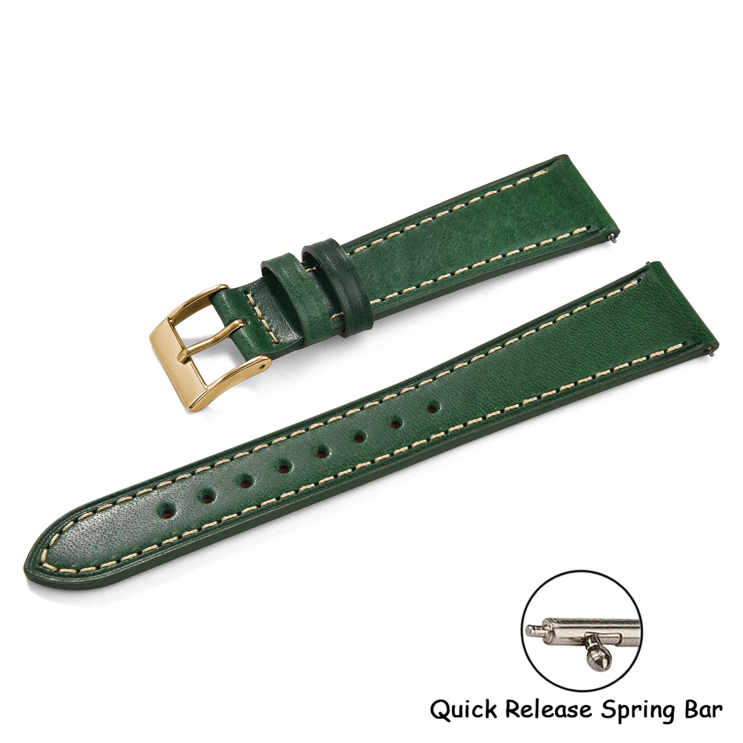 Universal Retro Leather Watch Band - Quick Release Strap