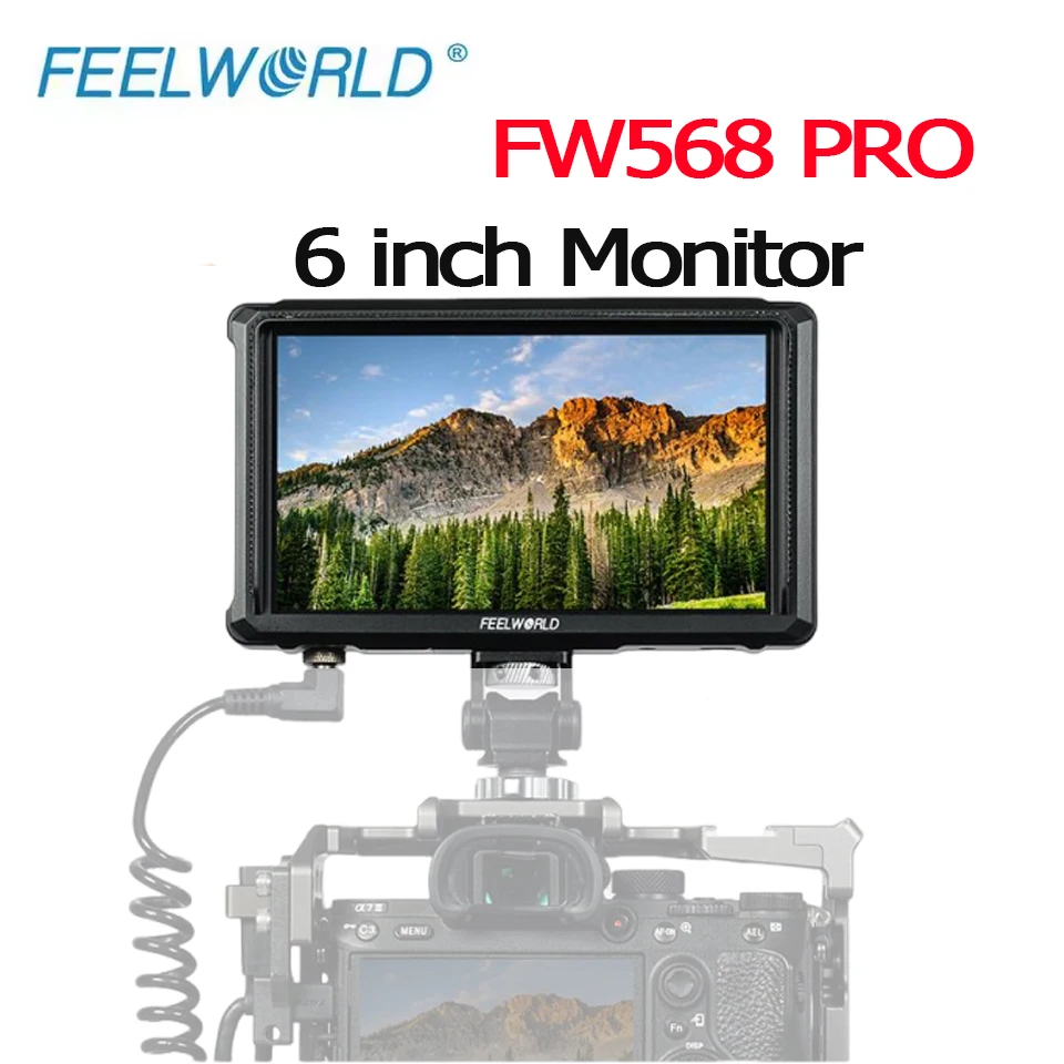 Feelworld FW568 PRO 6" Full HD Screen On-Camera Video Monitor 1920*1080 1200Nit Lightweight Bright Film Field Recording