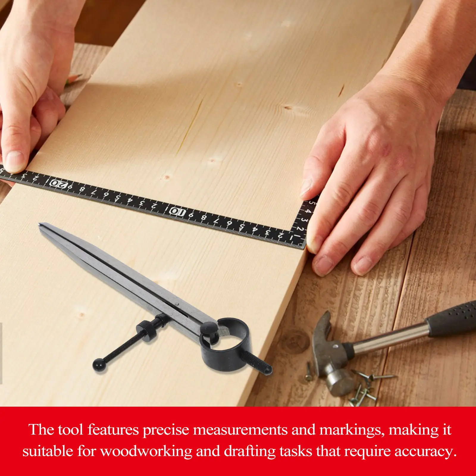 전문 공예용 나침반 휴대용 간격 측정기 정밀 금속 스크라이버 디바이더 도구 (목공, 제도, 마킹용)