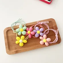 

Korean Style Early Spring All-match Candy-colored Flowers Hand-knotted Hair Rope Sweet Girl Heart Hair Ring Elastic Hair Bands