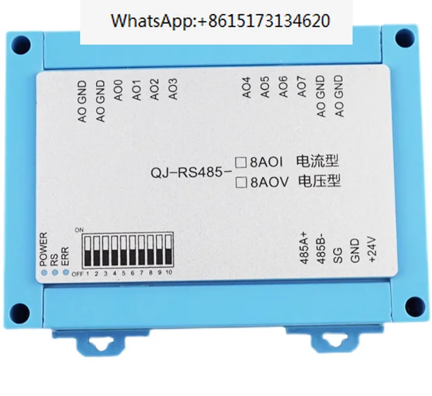 

8-Channel RS485 Analog Output Module 0-20mA 0-10V Data Acquisition Modbus RTU Protocol Communication Board