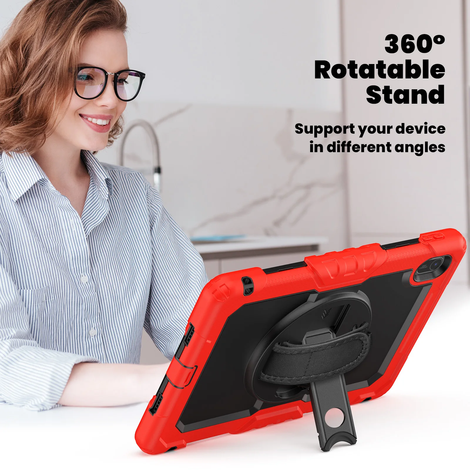 Versatile 11-Inch Tablet Case with Adjustable Stand and Shoulder Strap
